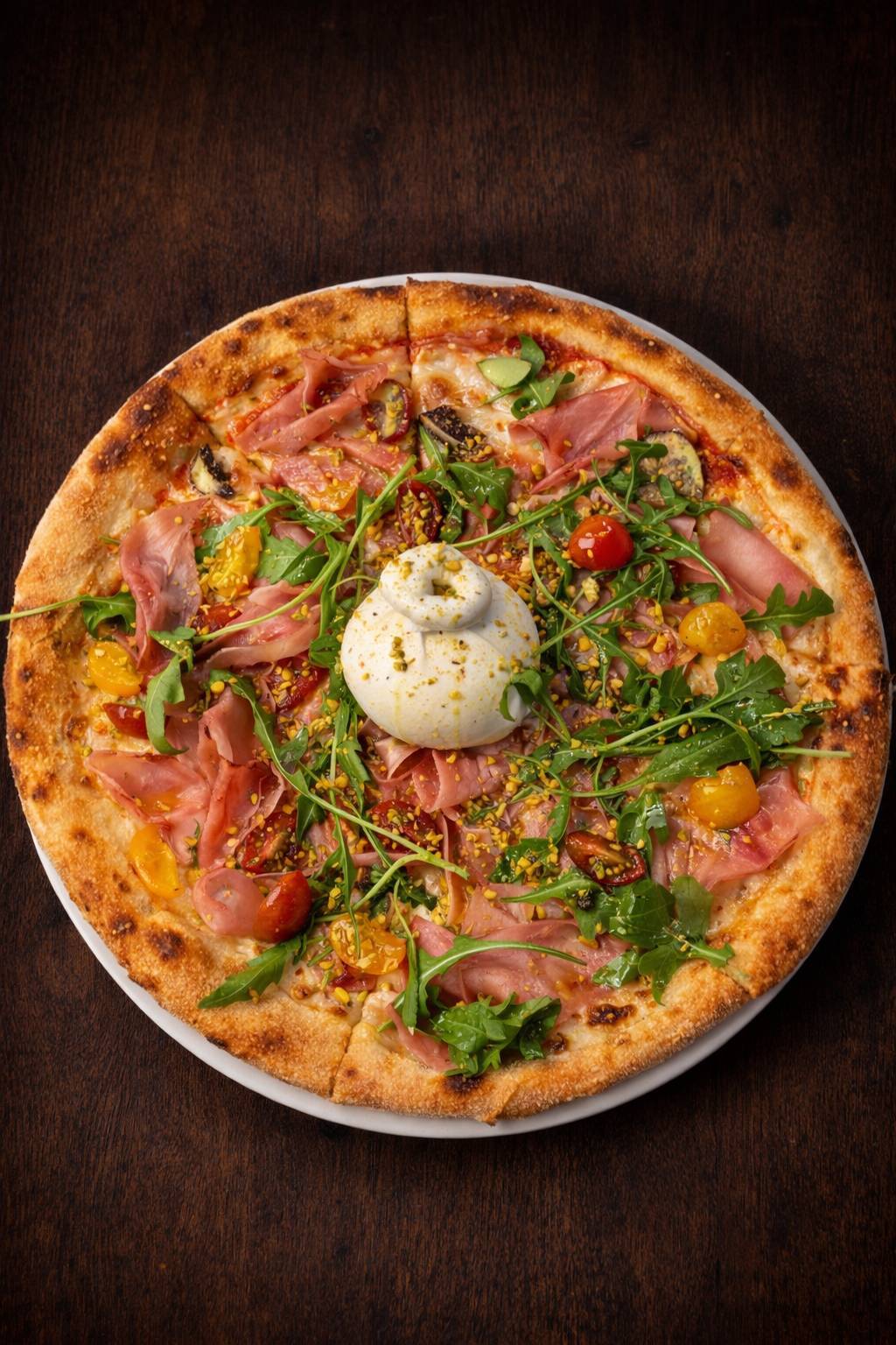 PIZZA BURRATA & PISTACHIO